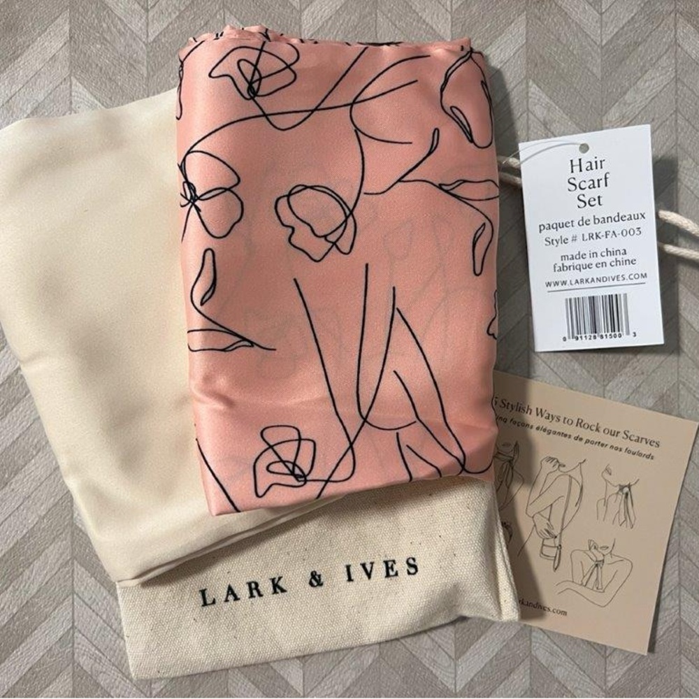 Lark & Ives Pink Hair Scarf Set